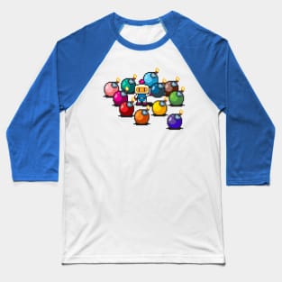 Bomberman rainbow bombs pixel art Baseball T-Shirt